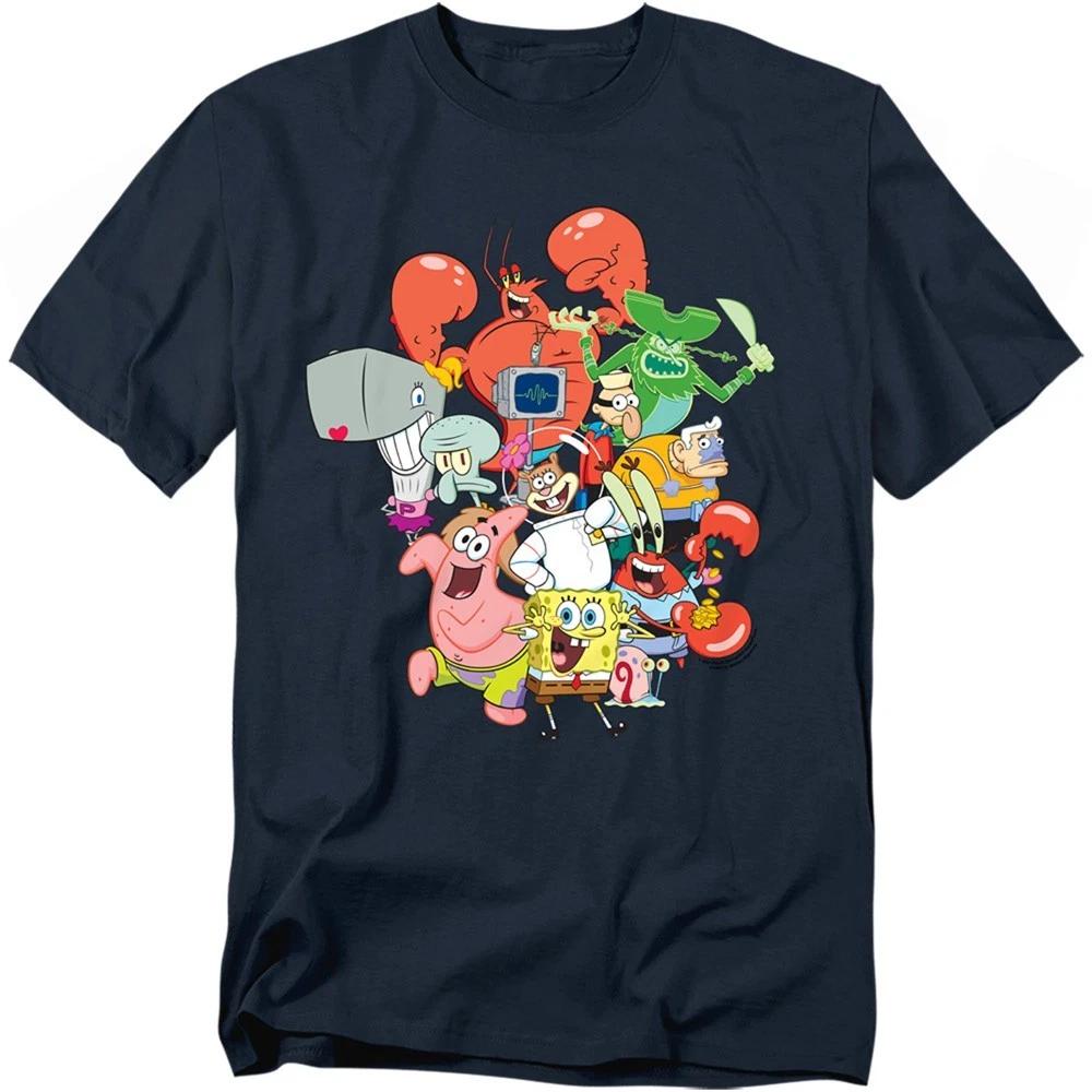SPONGEBOB SQUAREPANTS THE WHOLE GANG Licensed Adult Graphic Tee Shirt SM-5XL L