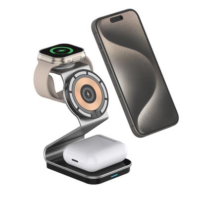 3-in-1 magnetisches kabelloses Ladegerät für Magsafe Watch Dual 15 W schnelles kabelloses Laden für Xiaomi 13 iPhone 14 Pro Max