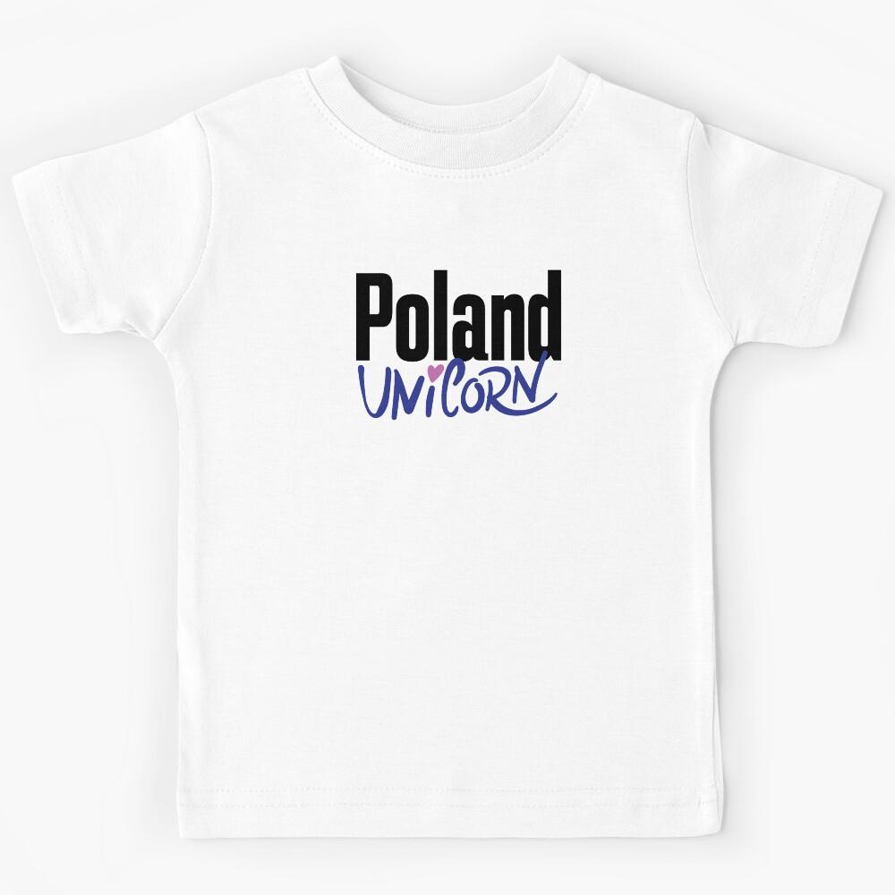 Poland Unicorn Polish Poland Raised Me Kids T-Shirt 150