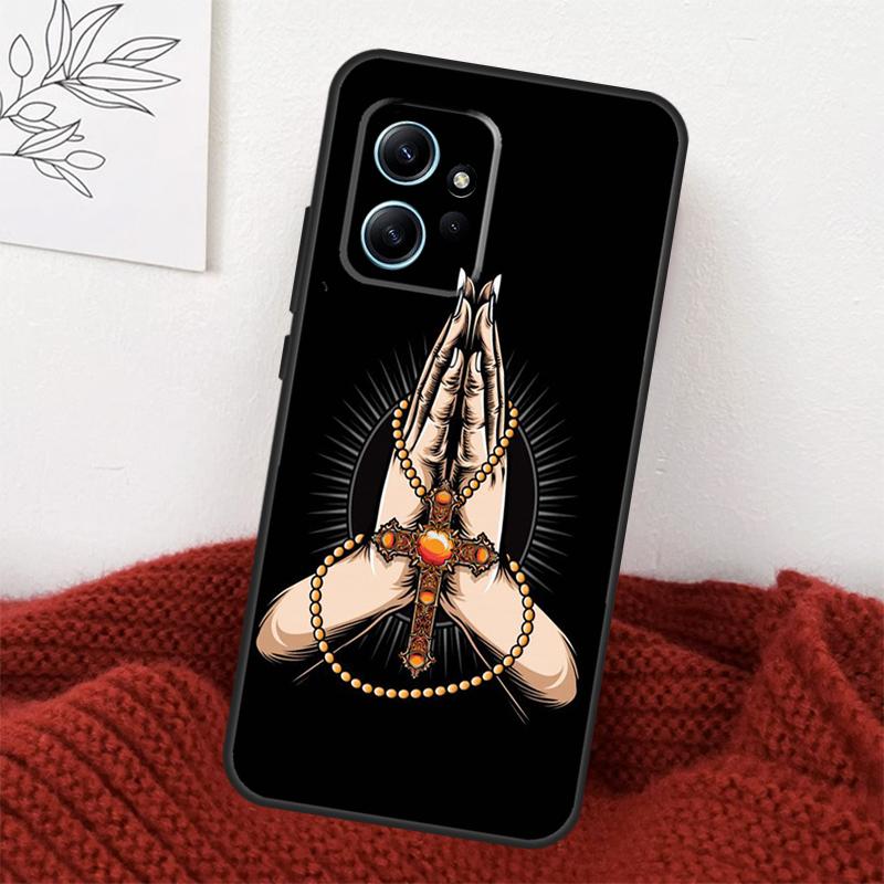 Love Death Cross Pray Hands Art Case For Xiaomi Redmi Note 14 10 11 12 13 15 Pro Plus Cover For Redmi 15 15C 13C 12C 10C 14C
