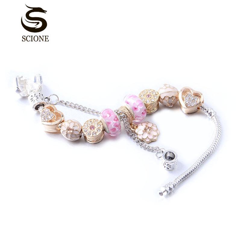 LUXY MOON Pulsera de mariposa con cuentas de cristal dorado de moda para mujer