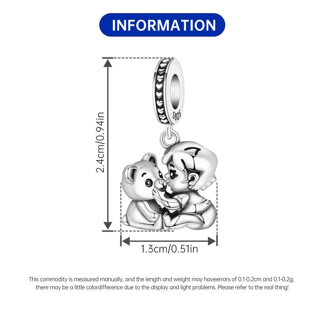 Copper Boy And Cute Bear Pendant Charms Beads Fit Bracelets Diy Party Trendy Gifts Jewelry Accessory