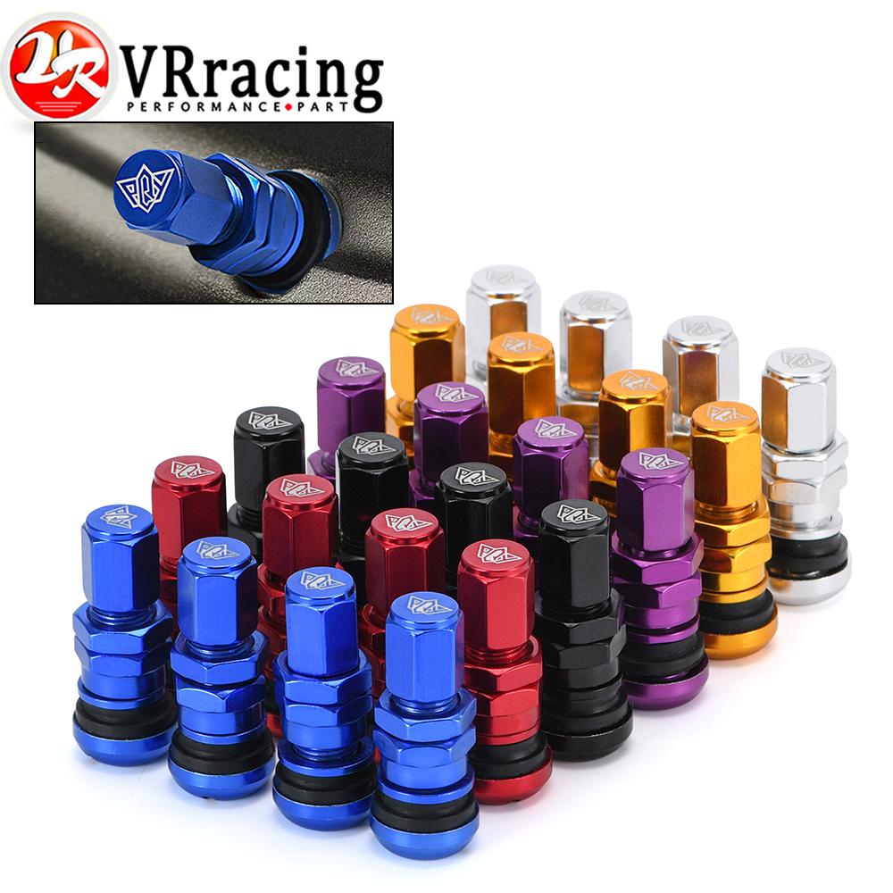 4 pièces / set Valve d'air universelle pour pneu tubeless de roue de moto et de voiture, bouchons d'air pour tige de valve de pneu, tige de valve d'air en métal aluminium VR-WR11