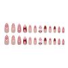 Silk Texture French Polka Dot-Bow Artificial Nails 24 Pieces Resin Elegant Design