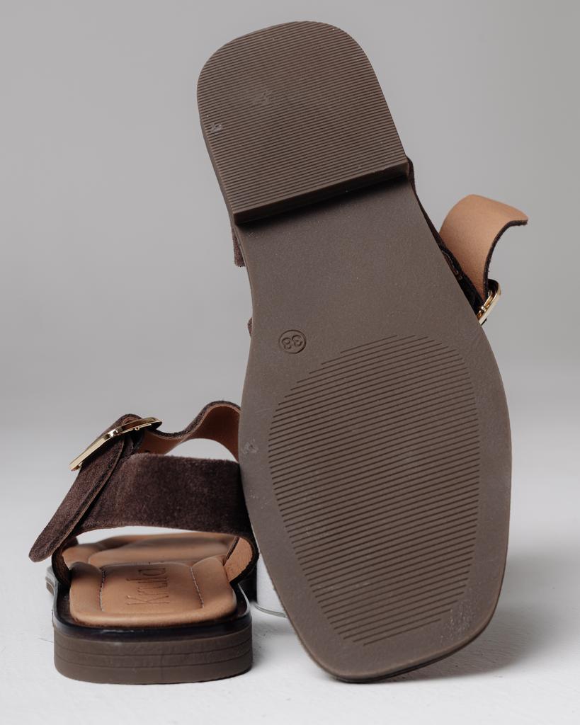 Босоножки с пряжкой Krula 7325 36 коричневые замша