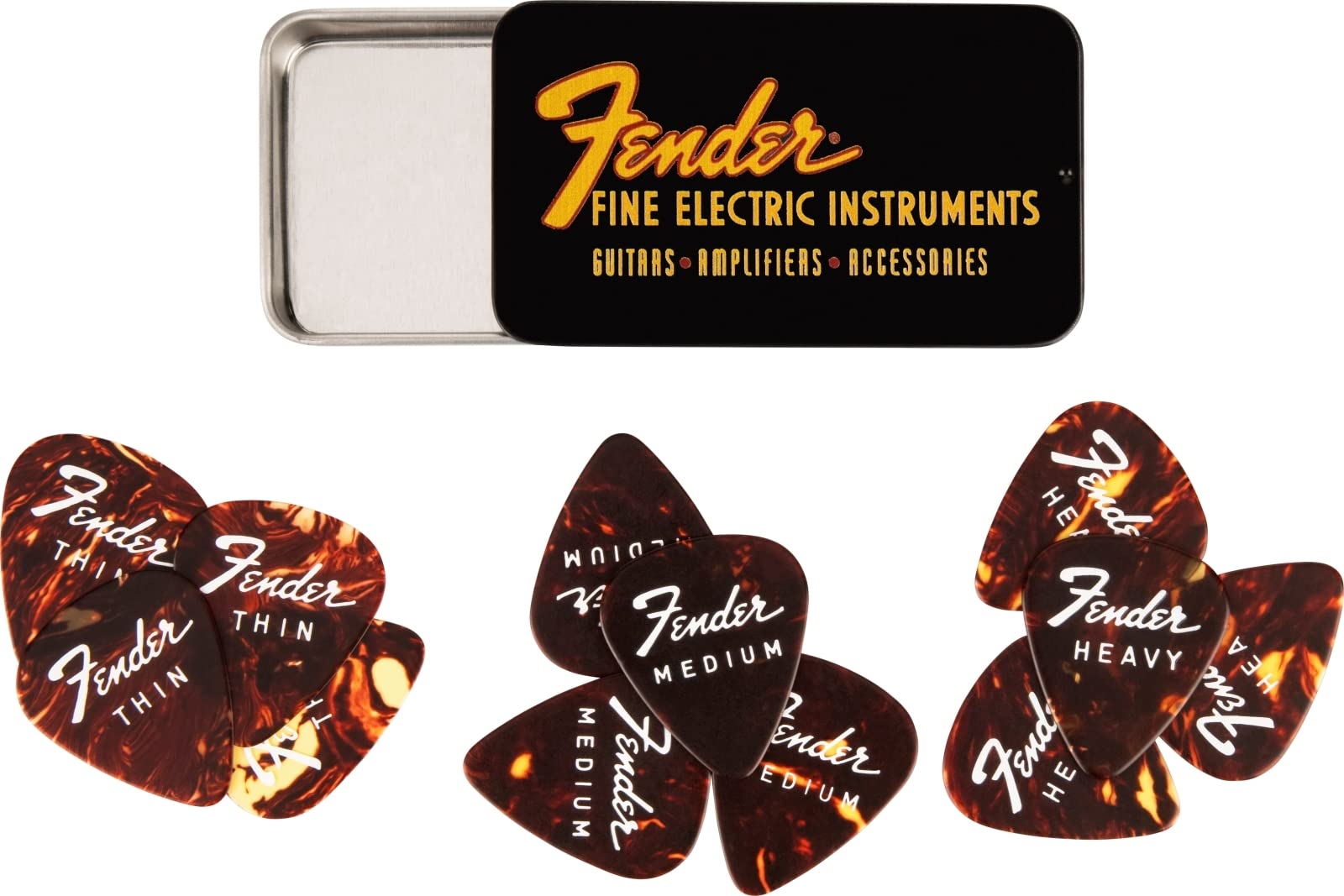 

Electric Pick Tin 12 Pack Fender picks in a Fender/Fine - [12 tin]