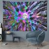 Tapeçaria de Parede Lua Colorida Floresta Abstrata Bruxaria Cena Noturna Misteriosa Quarto Sala de Estar Decoração de Casa Simples
