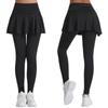 Women's 2-in-1 Skirted Leggings with Pocket High Waist Tennis Golf Running Skort Leggings Sports Dresses