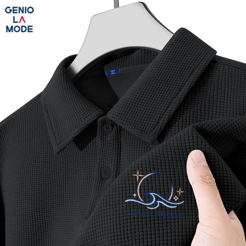 GENIOLAMODE Men s Breathable Waffle Polo T-Shirt 2XL