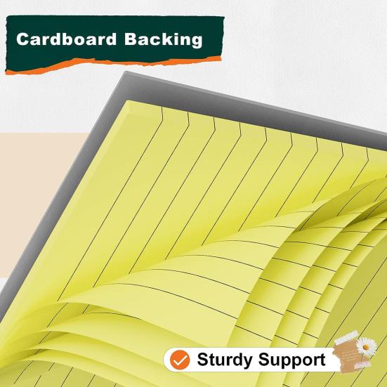 2Pcs Yellow Notebook Smooth Writing Striped Notebook Ink-resistant Paper Notebook School Office