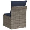 Garden Sofa without Armrests with Cushions Gray Poly Rattan