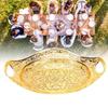 Zinc Alloy Fruit Tray Oval Shape Serving Tray Elegant Decorative Tray  Kitchen Counter