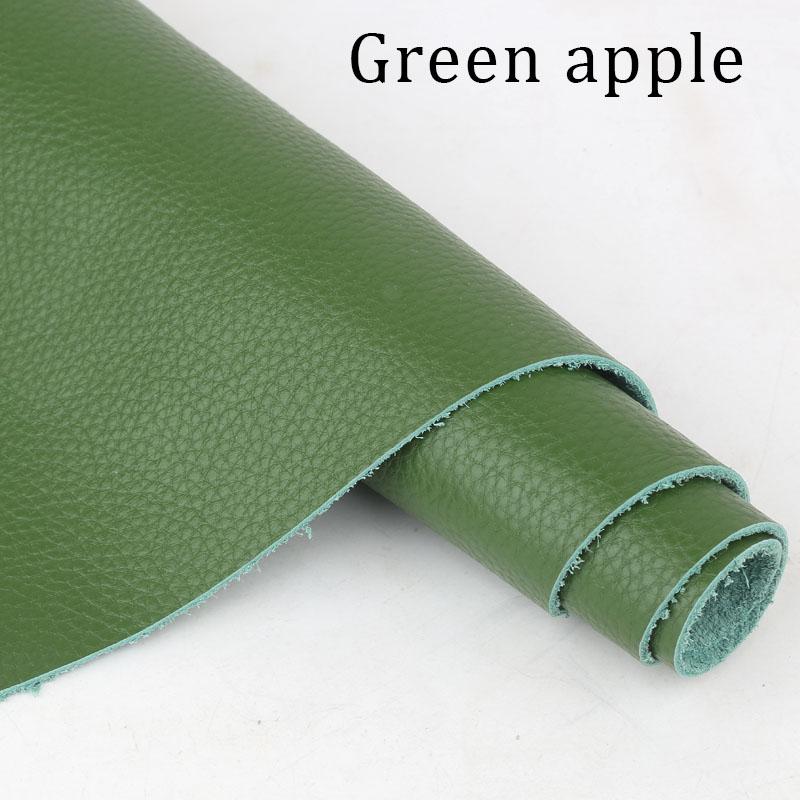 Green apple calfskin leather, lychee grain, full-grain leather, genuine leather, upholstery fabric for sofas, bed headboards, se 20x20cm армия зеленый