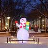 With Rotating LED Lights Blow Up Lighting Doll Inflatable Snowman Christmas Decoration Balloon Toy