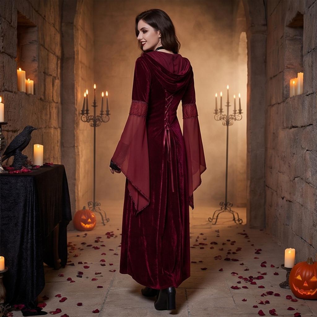 Women's Cape Dress for Halloween Costume
