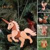 Weihnachtsschmuck in Tierform mit Umhängeband, Hirsch, Eule, Fuchs, handgeschnitzt, aus Holz, Weihnachtsbaum, Heimdekoration