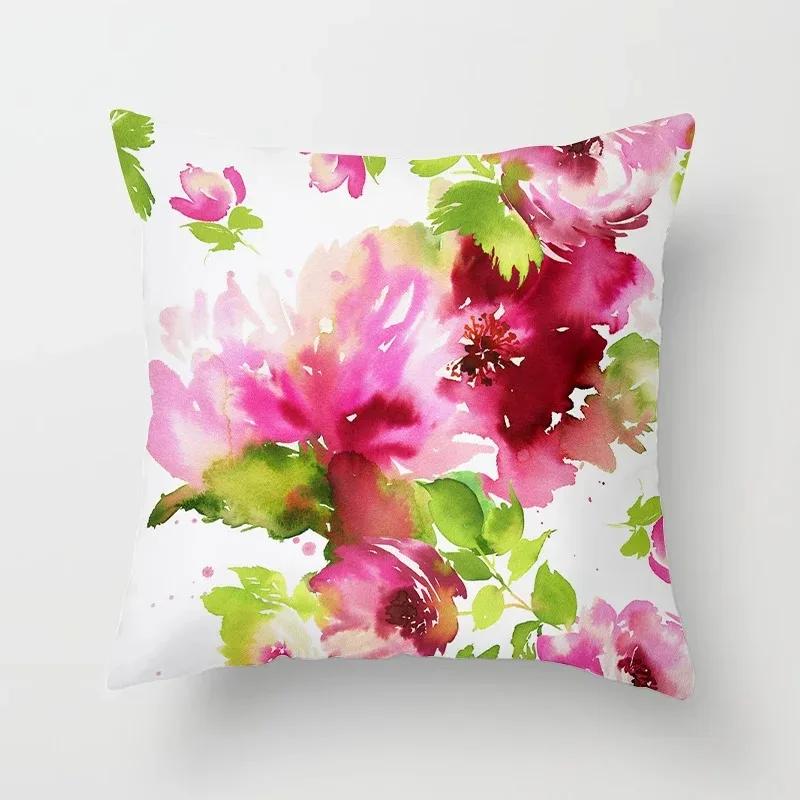 Seria cu model de flori și fluturi husă pernă decorativă husă pernă poliester pernă canapea husă pernă decorativă