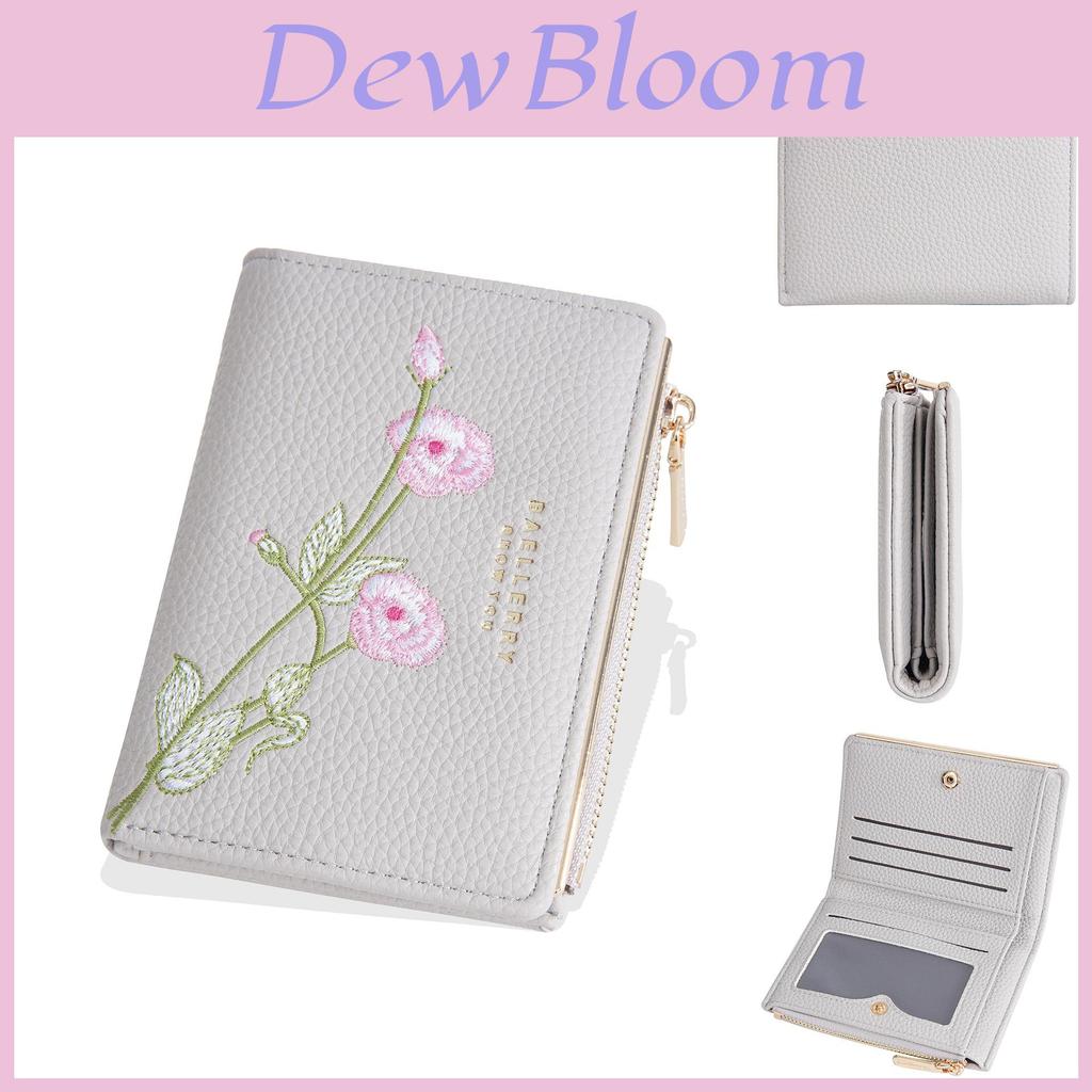 Womens Wallet With Flower Embroidery And Letter Print Design For Daily Use