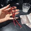 Fashionable Heart and Knots Bag Charm Keyring Portable Sturdy Rhinestones Key Accessory for Ladies and Trendy Women