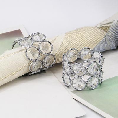 6 pz/set portatovagliolo anello di lusso finto perline di cristallo metallo lucido elegante decorazione della tavola cena portatovagliolo fibbia festa di nozze forniture festival