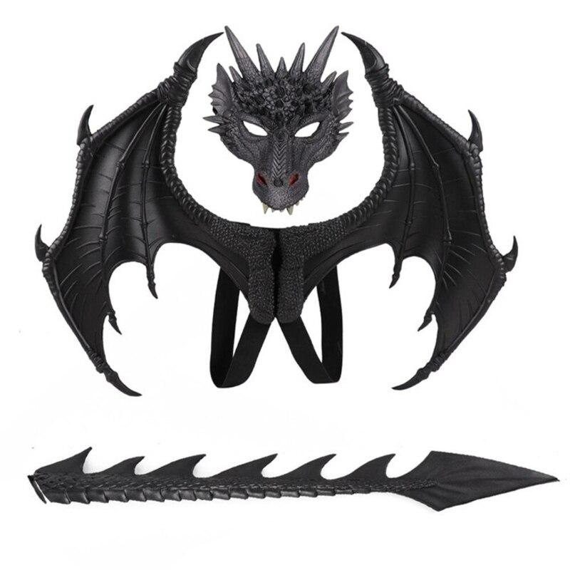 Dragon Mask Wing and Tail Kids Costume Kid Cosplay Wedding Party Halloween Christmas Costume Decoration Wing
