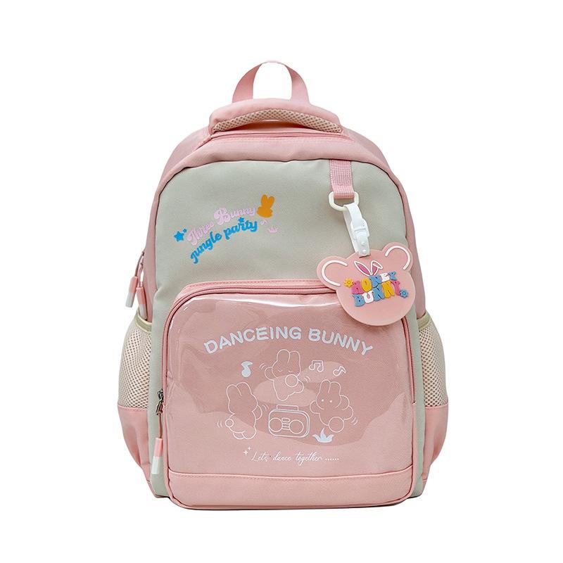 

New spine protection lightweight burden reduction school backpack backpack girls children primary school bag розовый