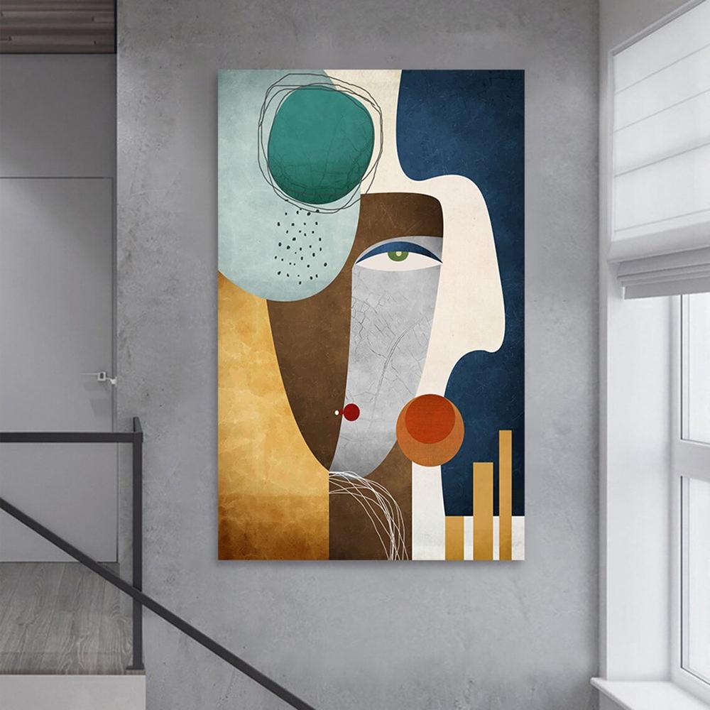 Impression de surface abstraite: Peinture à l'huile d'art mural moderne au milieu du siècle