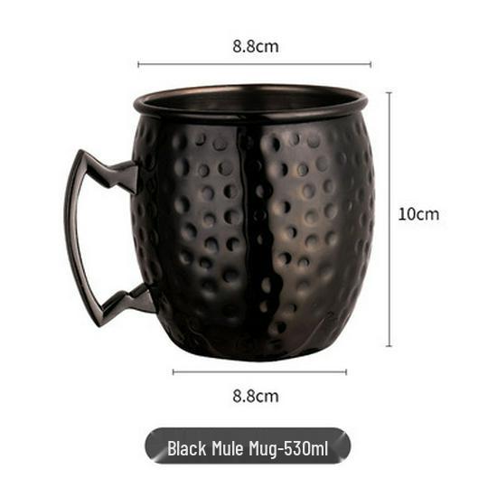Kupferbeschichteter Moscow Mule Becher, 304 Edelstahl, Gehämmertes Design, Wein- & Cocktailglas