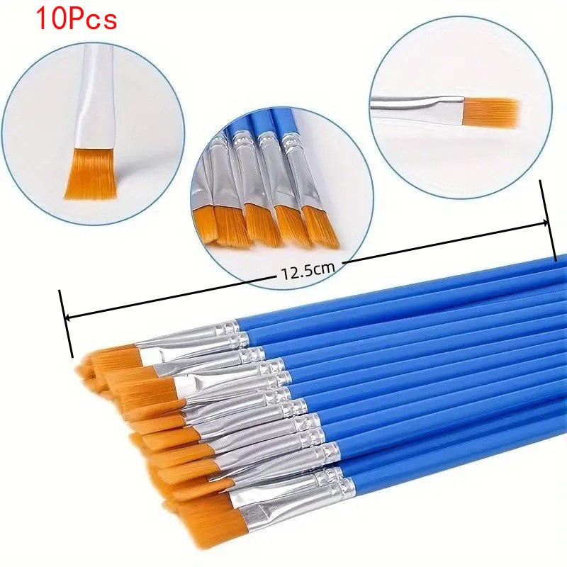 

Kids Artists Beginners Students 10Pcs Painting Brushes Set Art Round Flat Hair Nylon Hair Paint Brush for Oil Acrylic Watercolor