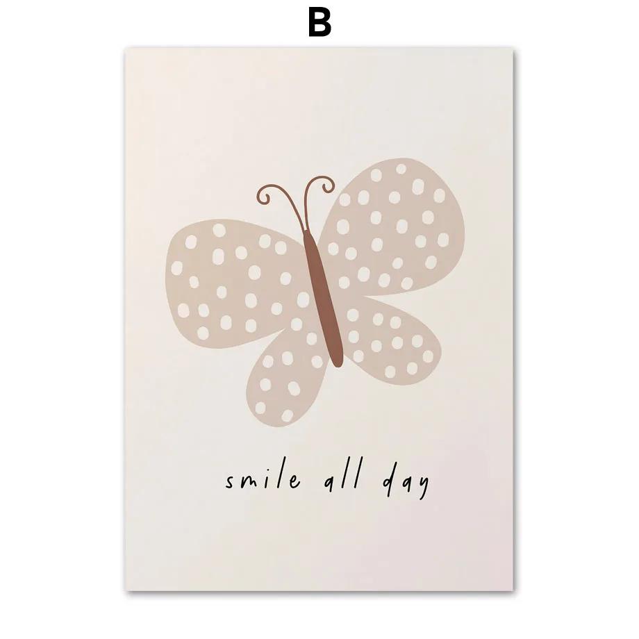 Kawaii Goose Leopard Bear Cherry Butterfly Wall Art Canvas Painting Nordic Posters And Prints Wall Pictures Baby Kids Room Decor