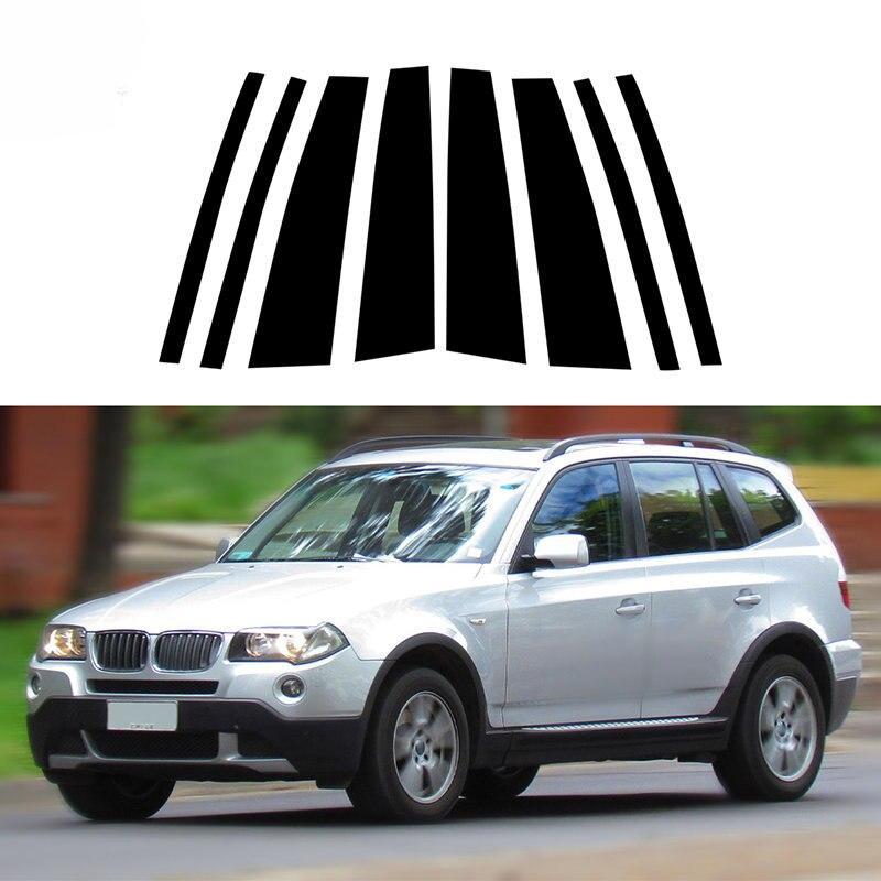 !HOT! Car Pillar Posts Door Window Decoration Stickers Trims Cover for BMW X3 2004-2010 Exterior Accessories