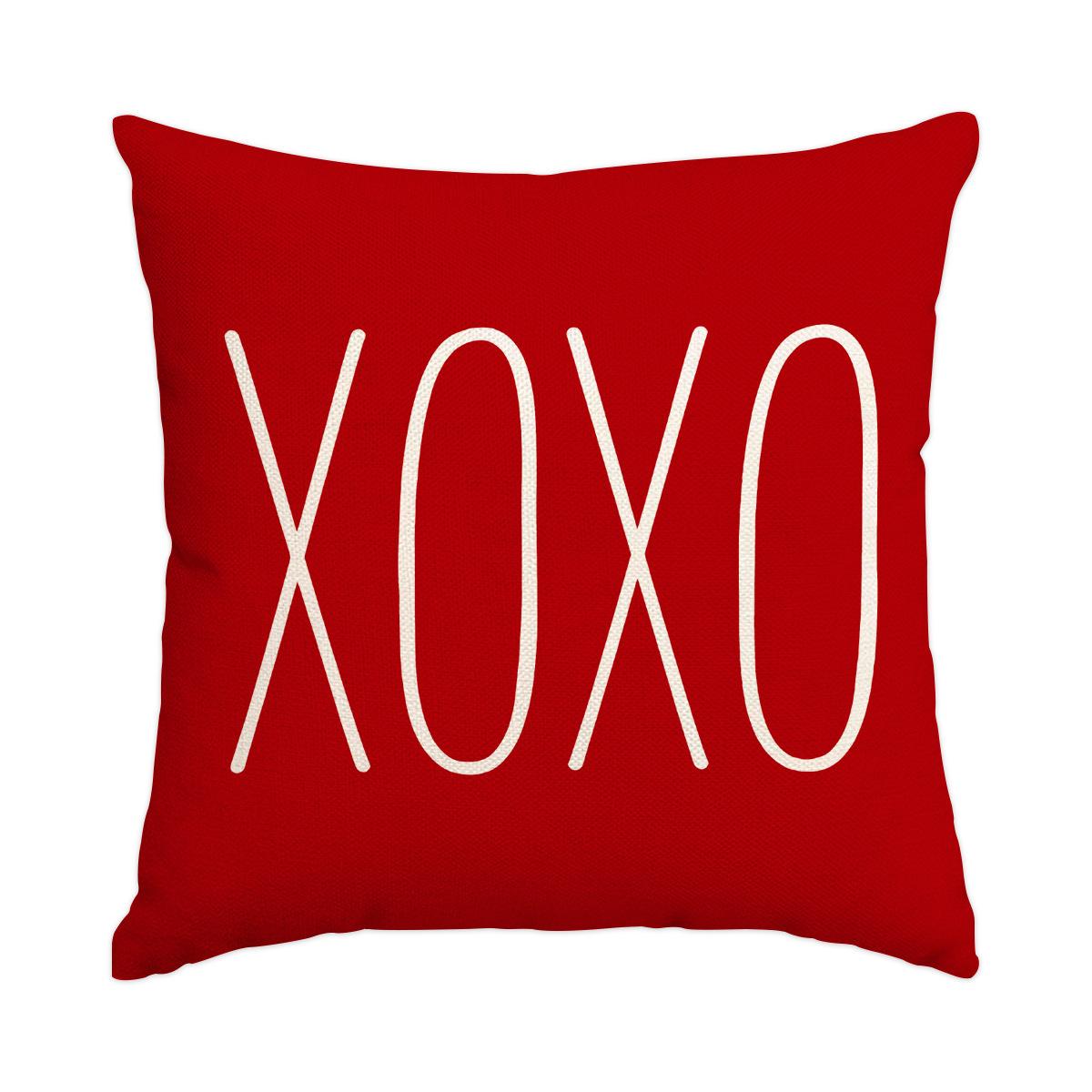 Valentine s Day Pillow Cover Valentine s Day Pillowcases Holiday Kiss Hug XOXO Love Arrow Anniversary Wedding Cushion Cover 45X45cm