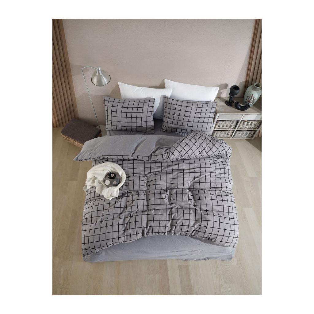 Doppelseitiges Bettbezug-Set mit Karomuster