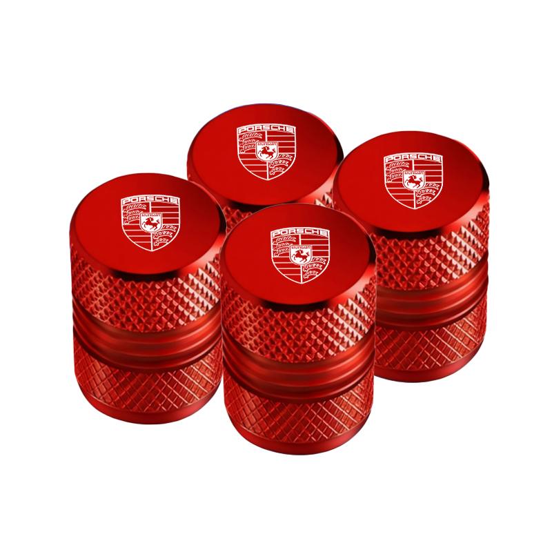 AAV1 Car 3D Metal Tire Valve Caps Car Tyre Air Stem Covers for Porsche 718 Cayenne Panamera 911 Macan Taycan Cayman Boxster Sticker