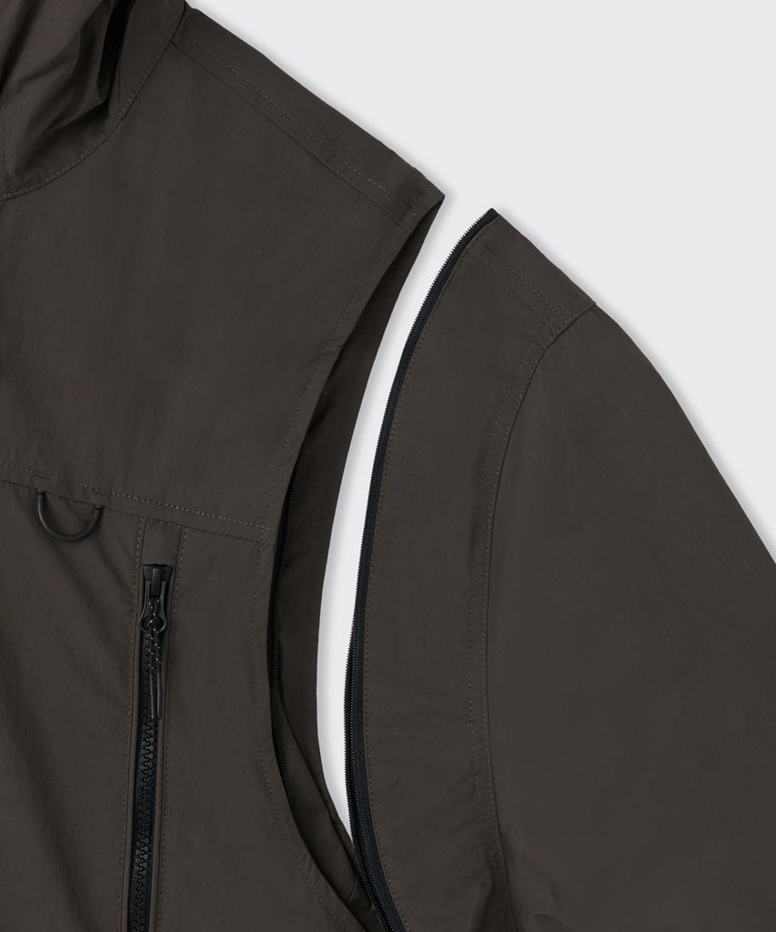 Musinsa Standard [City Leisure] Detachable Sleeve Windbreaker Jacket [Mud Grey]