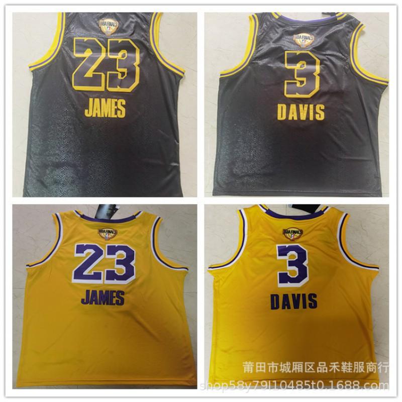 NBA Finals Basketbalshirt Lakers LeBron James 23 Davis 3 Authentieke Stijl Katoen Team Uniform