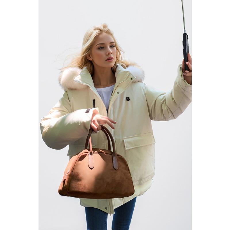 GMXIA Dame Vintage Casual Ensfarget Trykk Høst Vinter Langermet Hettejakker & Kåper
