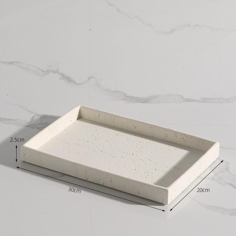 Rice White Hole Limestone Aromatherapy Diffusion Tray, Jewelry Tray, Bathroom Decoration, Dressing Table Tray, Natural Marble