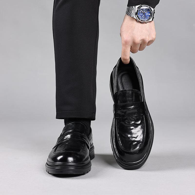 Genuine leather cowhide men's leather shoes casual overalls soft-soled shoes wear-resistant flow one-pedal loafers