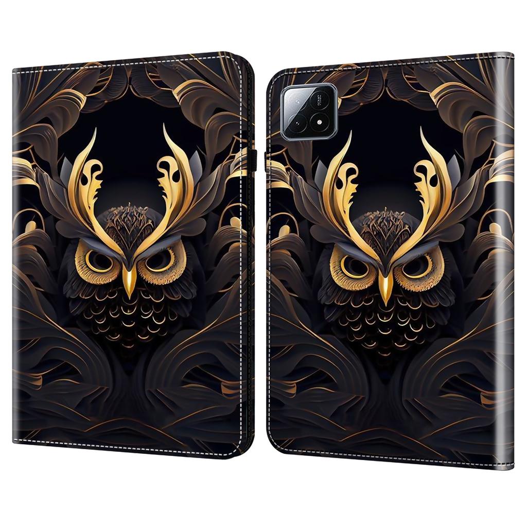 For Xiaomi Pad 6S Pro 12.4 Leather Case Pattern Printed Stand Tablet Cover