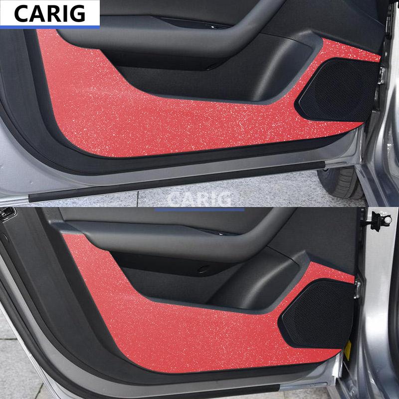 For PEUGEOT 508 19-22 Door Anti-kick Sticker Modified Carbon Fiber Pattern Interior Car Film Accessories Modification