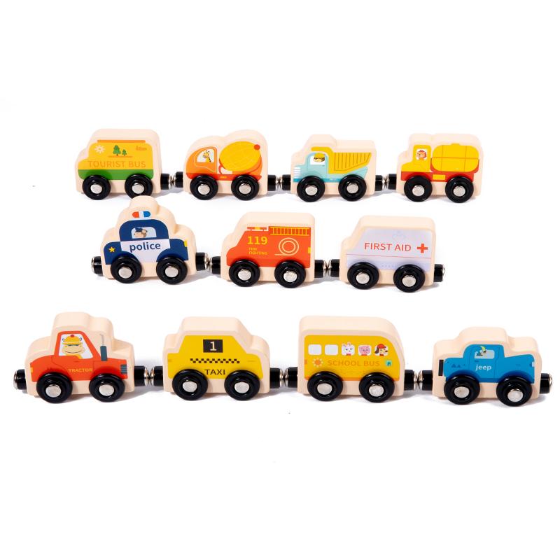 Toddler Magnetic Toys for 3-6Y  Wooden Dinosaurs Train Set Montessori Educational Toys 11PCS Trains with Numbers for Kids Gifts