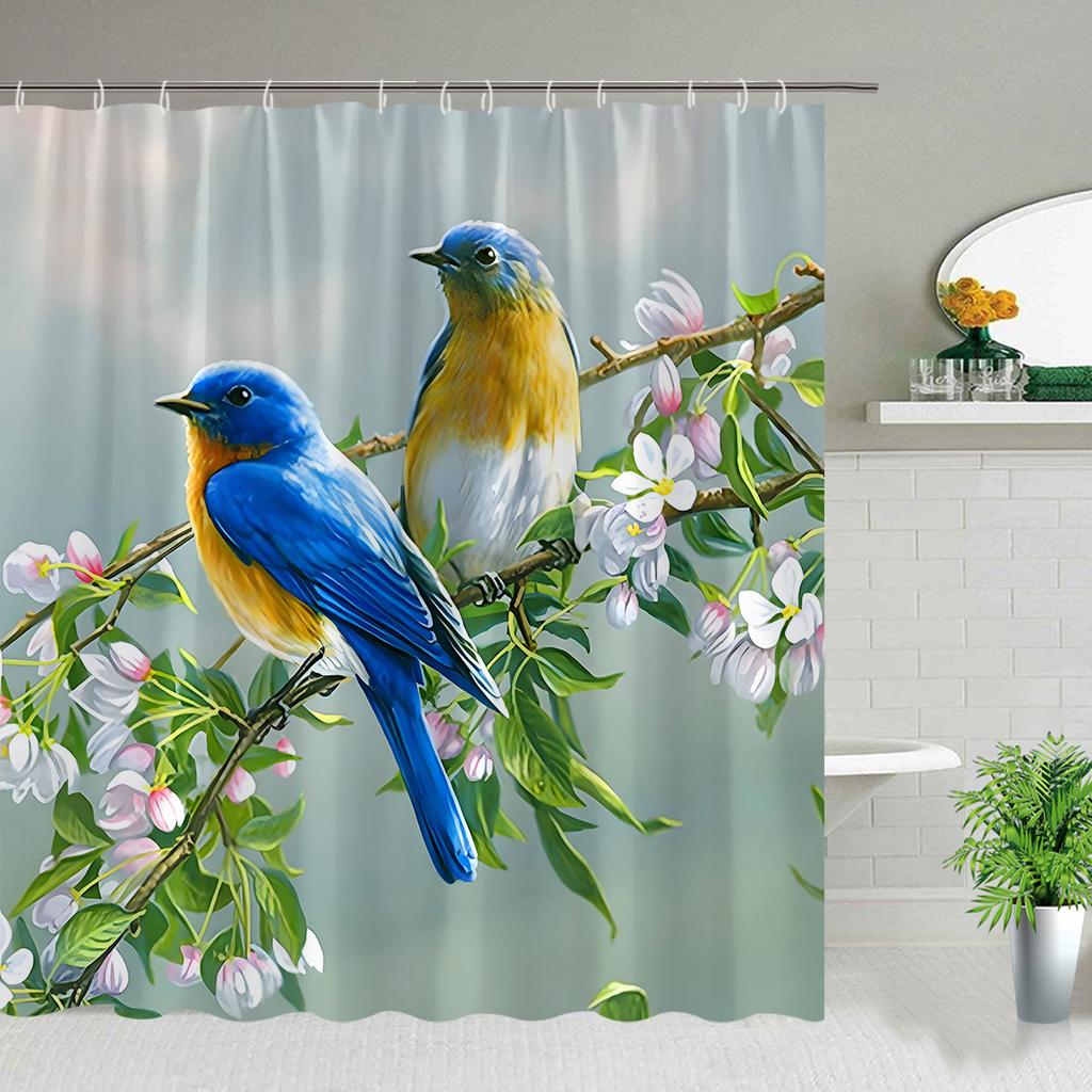 Tropical Palm Leaves Shower Curtain Set Green Plant Leaves Leaf Pumpkin Red Truck Halloween Christmas Decor Bathroom Curtains