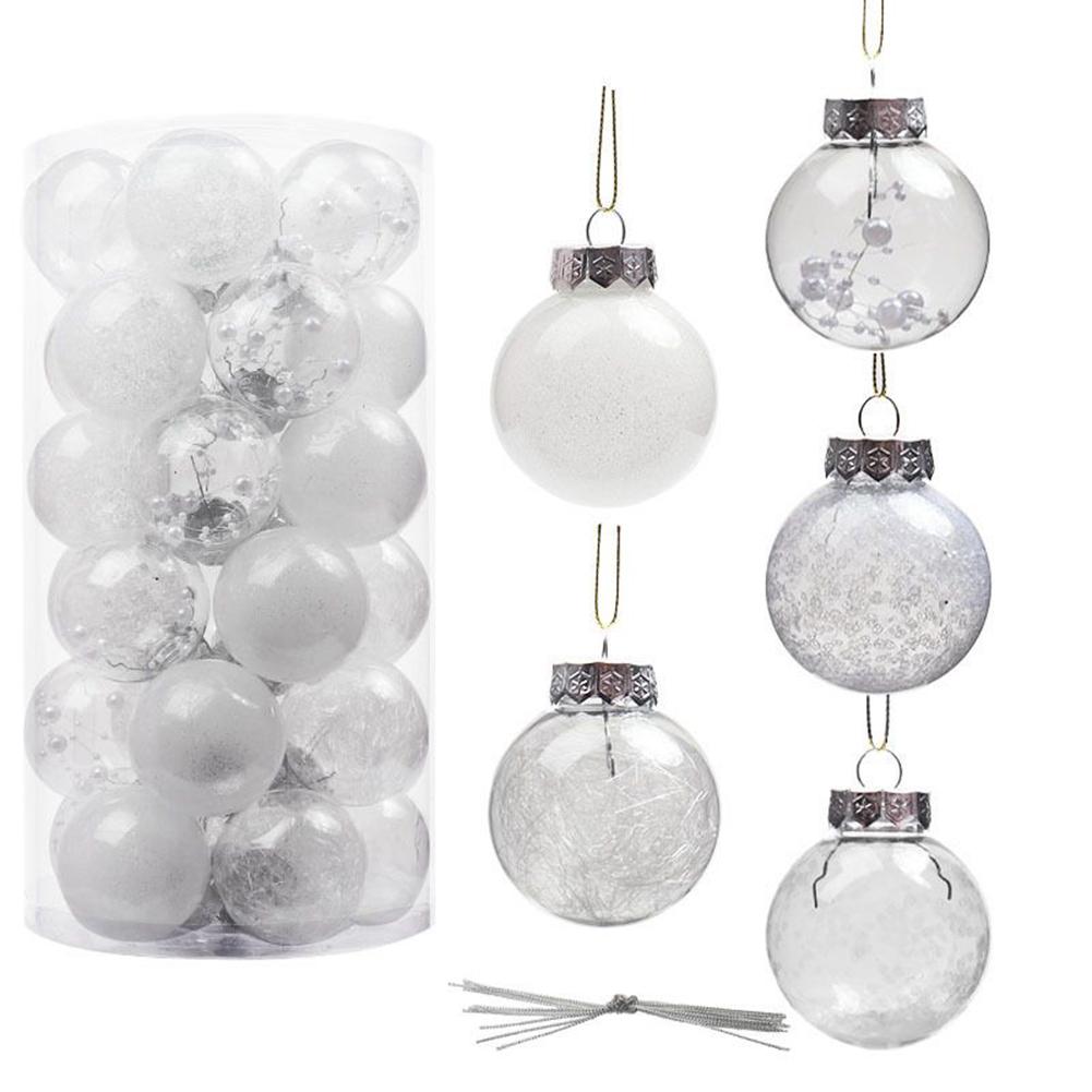 Pendant Xmas Balls Garden Anniversary Wedding Decorations Glitter Multiple Colour Ornament Plastic Tree Hanging