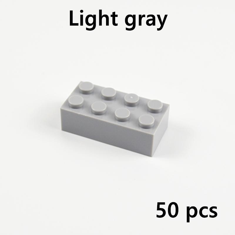 DIY Building Blocks 2X4 Dots Thick Bricks 50pcs 9 color Educational Creative Bulk Brick Compatible With 3001 Toys Classic Parts