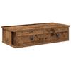Vidaxl Półka Ścienna Z Szufladami, Stare Drewno, 60X25X15 Cm