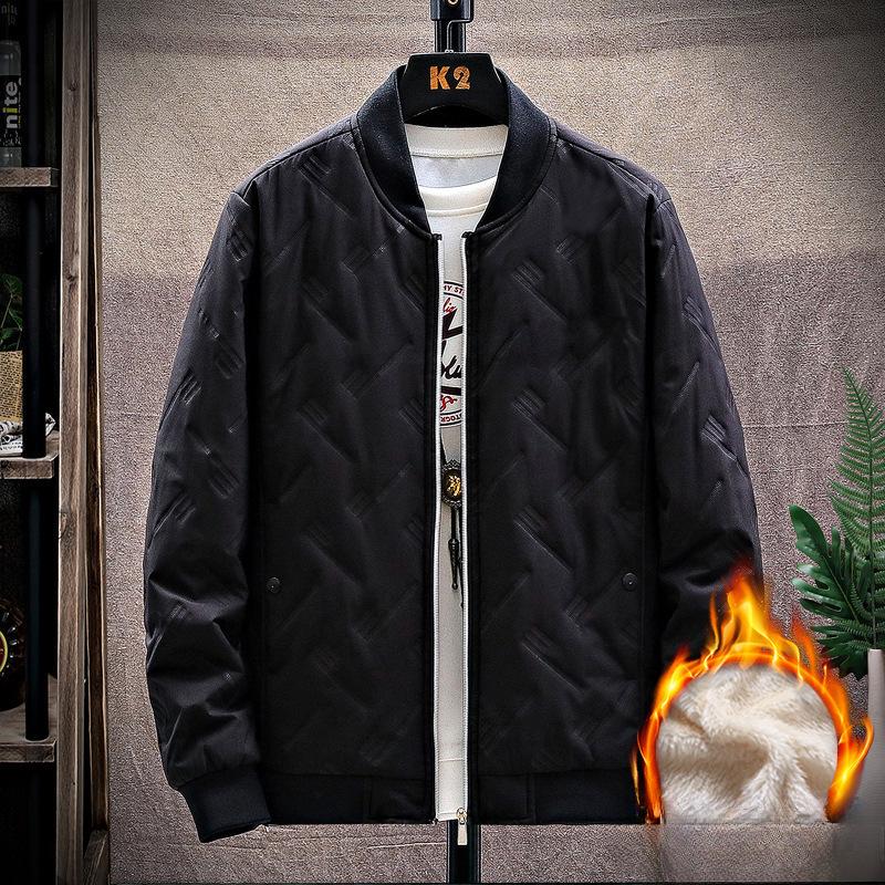 Cotton-padded Men's Autumn and Winter Men's Casual Jacket Men's Top Velvet Cotton-padded Winter Loose Trendy Cotton-padded Clothes