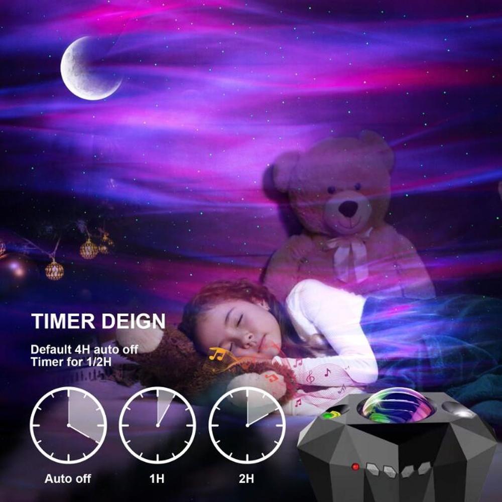 Galaxy LED Moon Star Cloud Projection Device Bedroom Decor Atmosphere Night Light Aurora Starry Sky Colorful Laser Projector