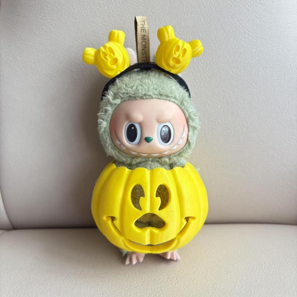 Clothes for Labubu Halloween Gradient Colorful Pumpkin Outfit Set for 1.0 3.0 Generation Figure Collectible Decor Labubu Cosplay