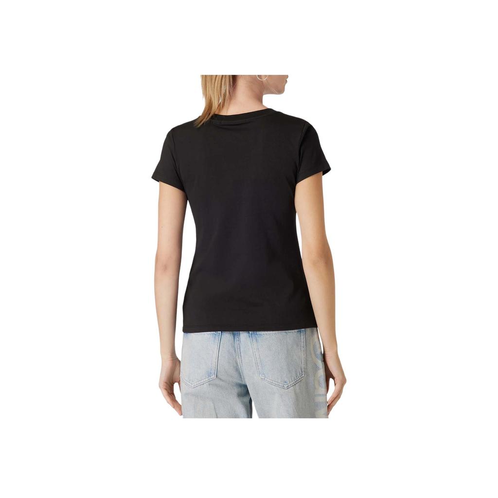 Calvin Klein Round Neck Pullover Letter Logo Print Slim Fit Short Sleeve T-Shirt Women Tops Black J20J222961-BEH